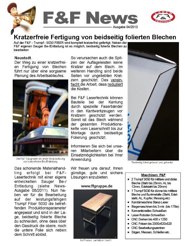 Kratzerfreie Fertigung von beidseitig folierten Blechen