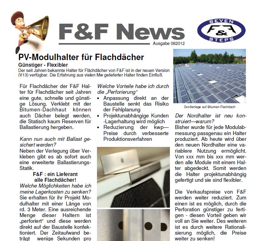 PV-Modulhalter für Flachdächer